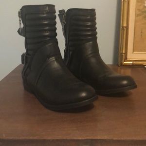 JustFab black Gera moto boots 8.5